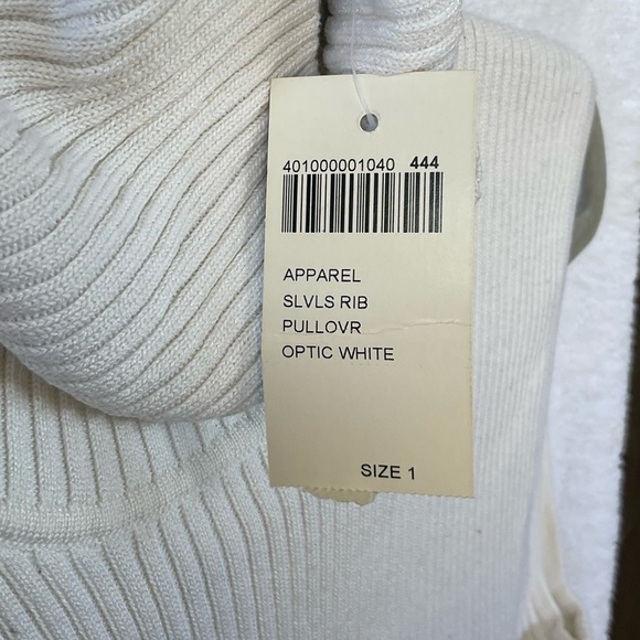 Chico’s Apparel Sleeveless Rib Pullover Optic White; NWT; M/8 - Picture 9 of 12